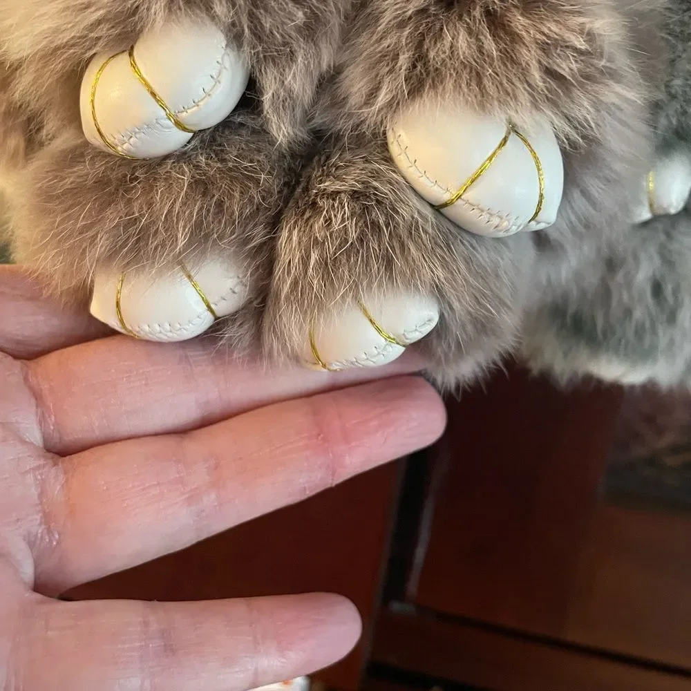 Plush Bunny Keychain - Brown and Green